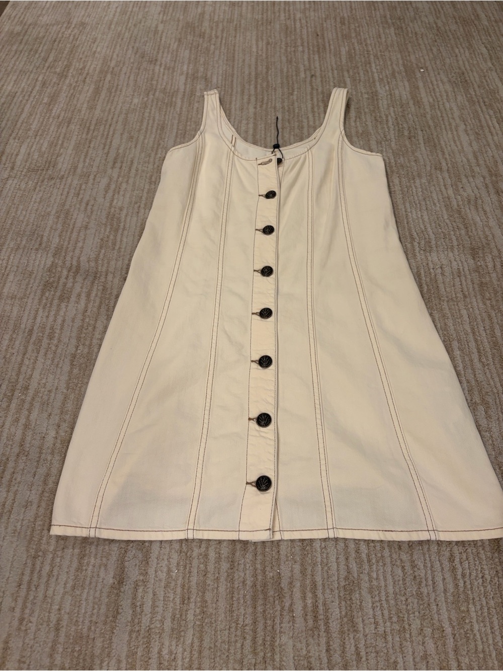 rag & bone Cream Button-Front Tank Mini Dress